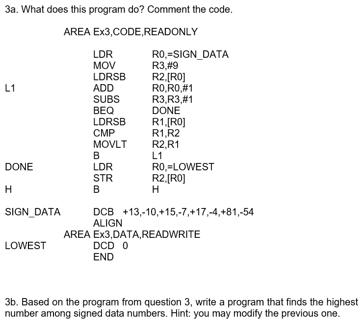 3a. What does this program do? Comment the code. 3b. | Chegg.com