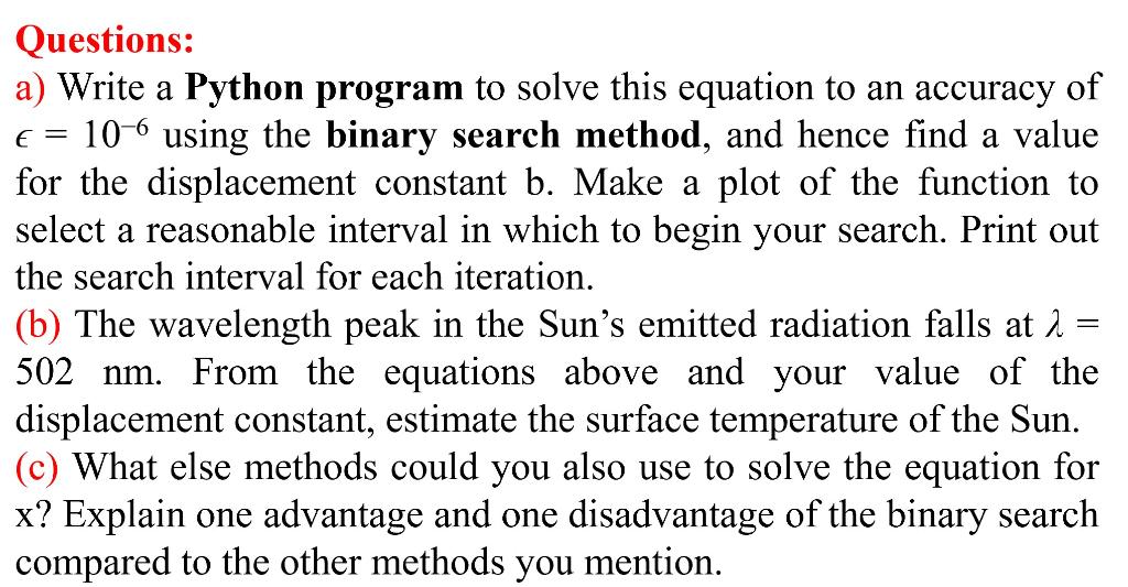 Solved Python coding for a physics problem (the question is | Chegg.com