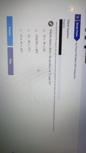 Solved Study Paths y Prep FOR Math 080 Diagnostic Whole | Chegg.com