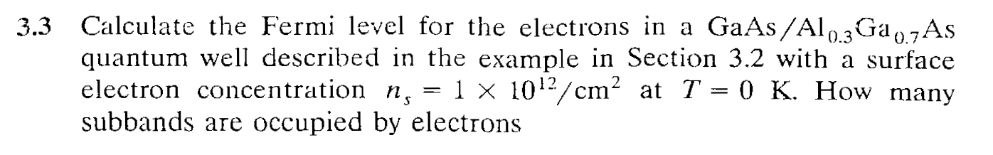 Solved 3.3 Calculate the Fermi level for the electrons in a | Chegg.com