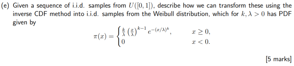 Solved Make sure to compute the CDF and the inverse CDF in | Chegg.com