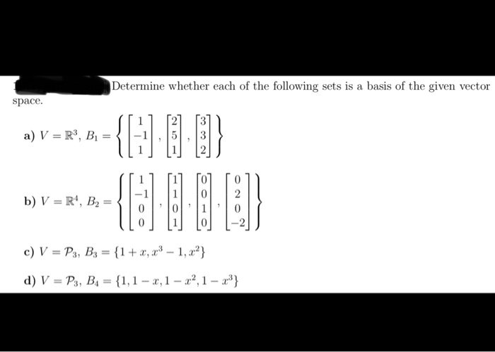 Solved Determine whether each of the following sets is a | Chegg.com