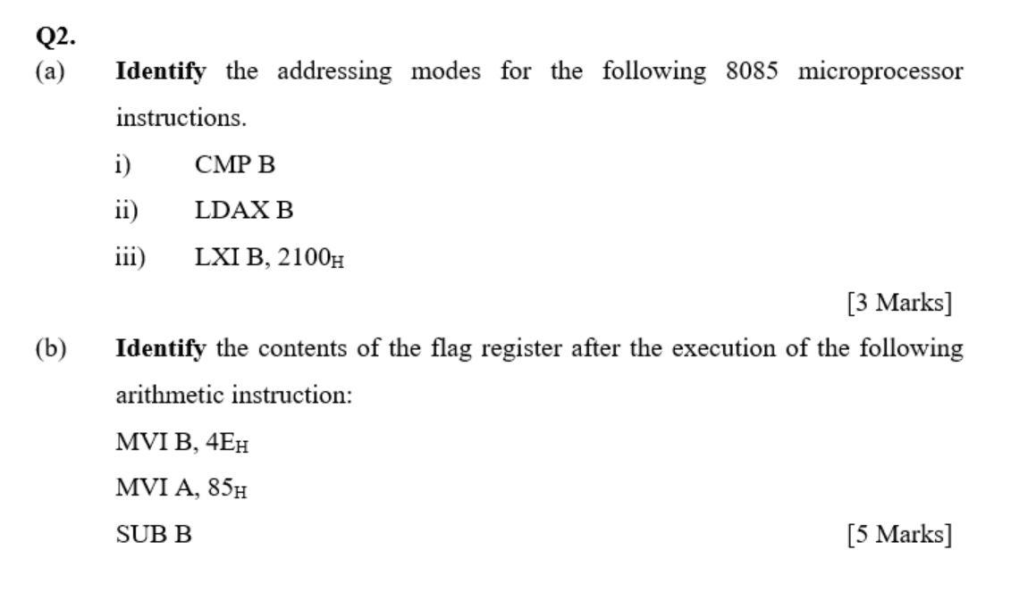 Solved (a) Identify the addressing modes for the following | Chegg.com
