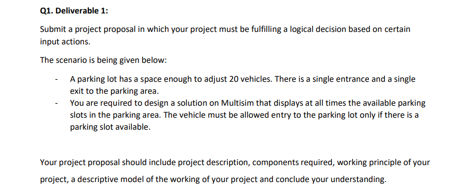 Solved Q1. Deliverable 1: Submit a project proposal in which | Chegg.com
