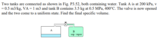 Solved Two tanks are connected as shown in Fig. P3.52, both | Chegg.com