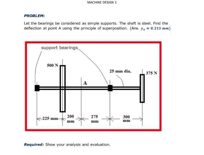 Solved MACHINE DESIGN 1 PROBLEM: Let The Bearings Be | Chegg.com