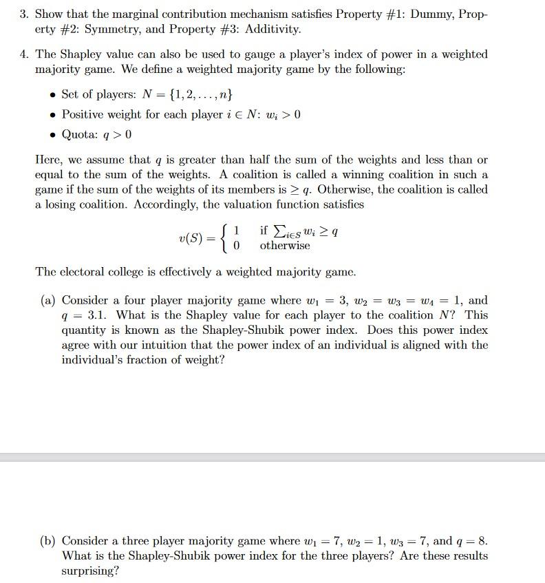 3. Show that the marginal contribution mechanism | Chegg.com