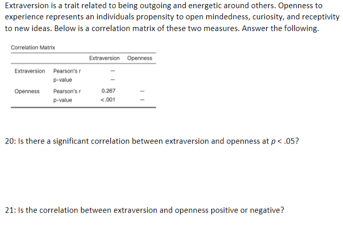 Solved Extraversion is a trait related to being outgoing and | Chegg.com