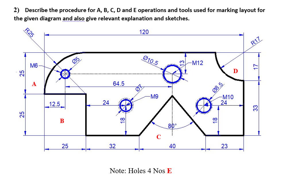 Solved 2) Describe the procedure for A, B, C, D and E | Chegg.com