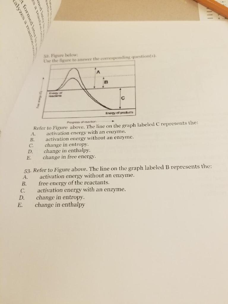 Solved 52. Figure below: Use the figure to answer the | Chegg.com