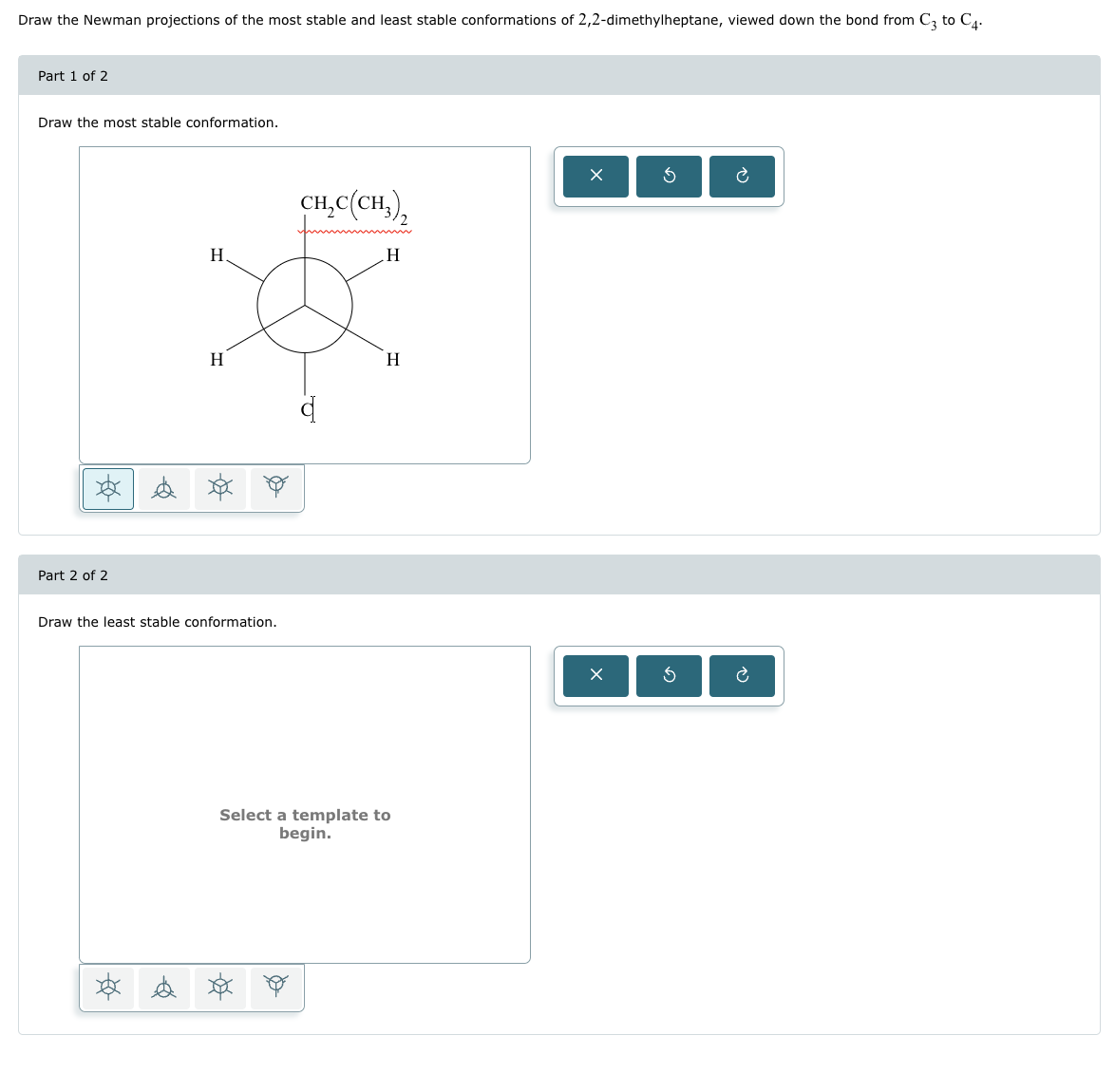 Solved Draw the Newman projections of the most stable and | Chegg.com