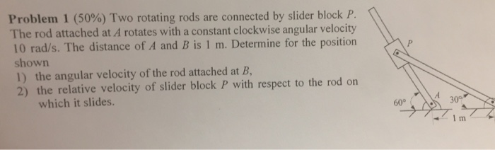 Solved Problem 1 (50%) Two Rotating Rods Are Connected By | Chegg.com