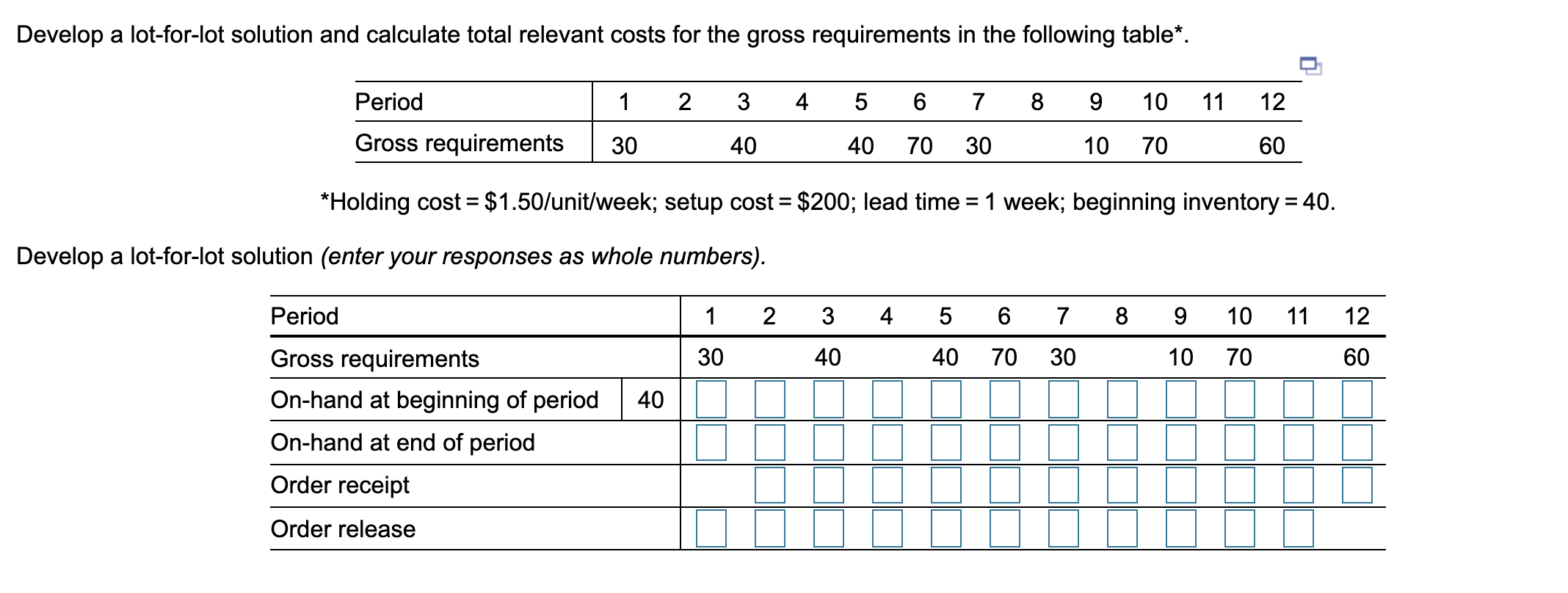 Solved Develop a lotforlot solution and calculate total