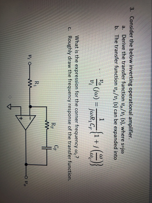 Solved 3. Consider the below inverting operational | Chegg.com
