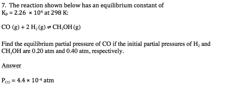Solved 7. The reaction shown below has an equilibrium | Chegg.com