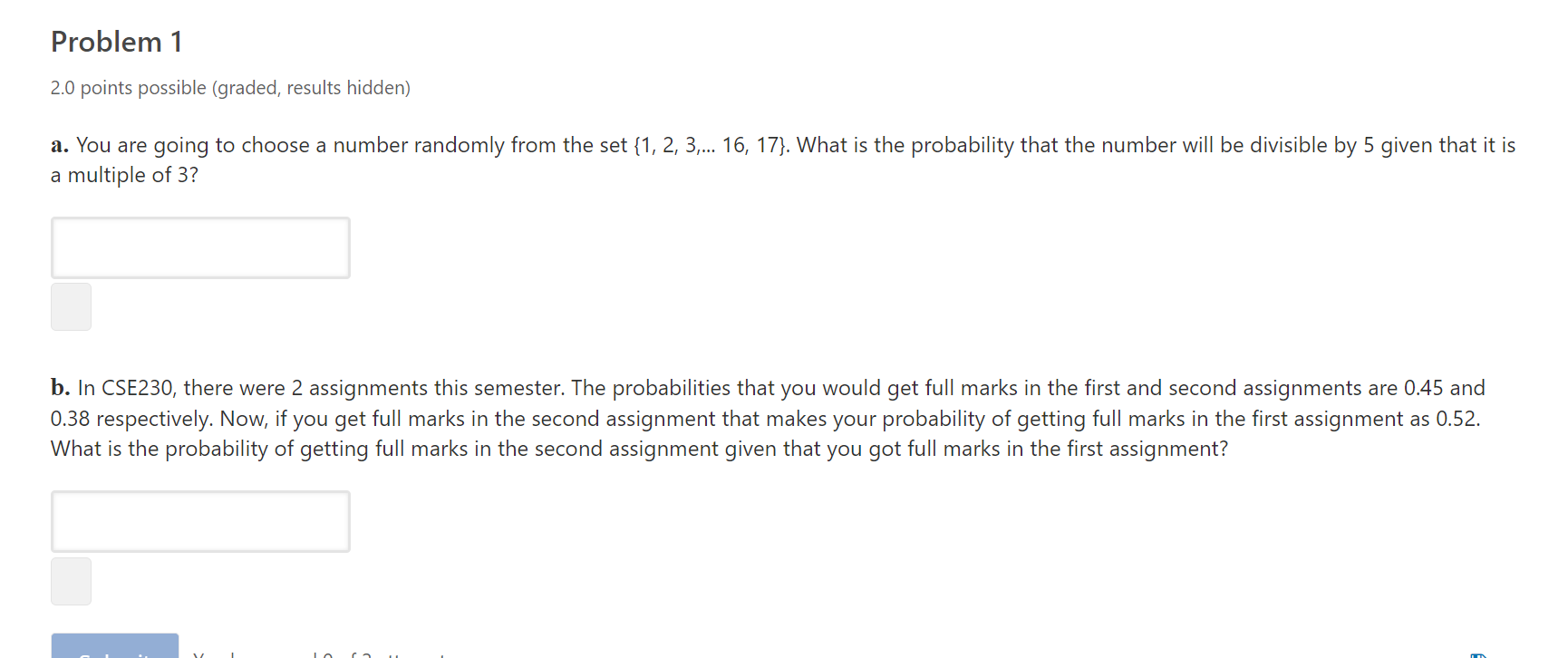 Solved Problem 1 2.0 Points Possible (graded, Results | Chegg.com