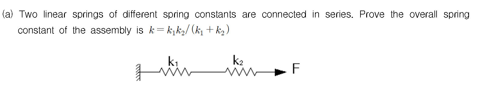 Solved (a) Two linear springs of different spring constants | Chegg.com