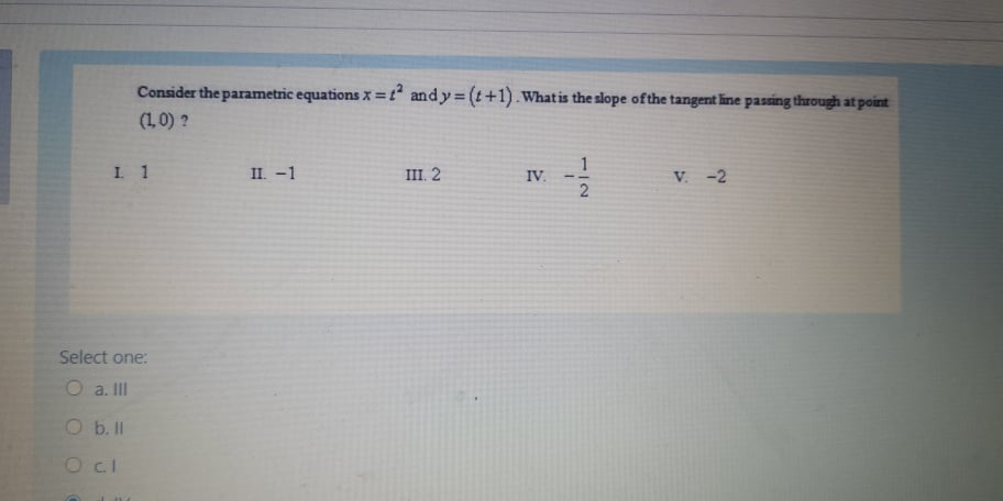 Solved Consider the parametric equations x = 1 and y = | Chegg.com