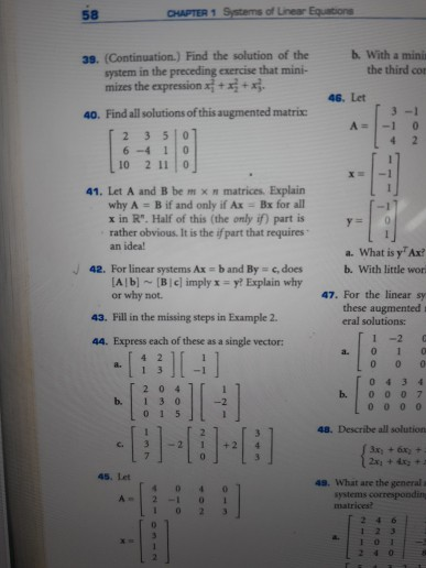 Solved 58 CHAPTER 1 Systems Of Linear Equations B. With A | Chegg.com