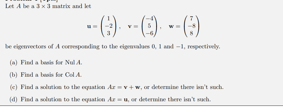 Solved Let A Be A 3×3 Matrix And Let | Chegg.com