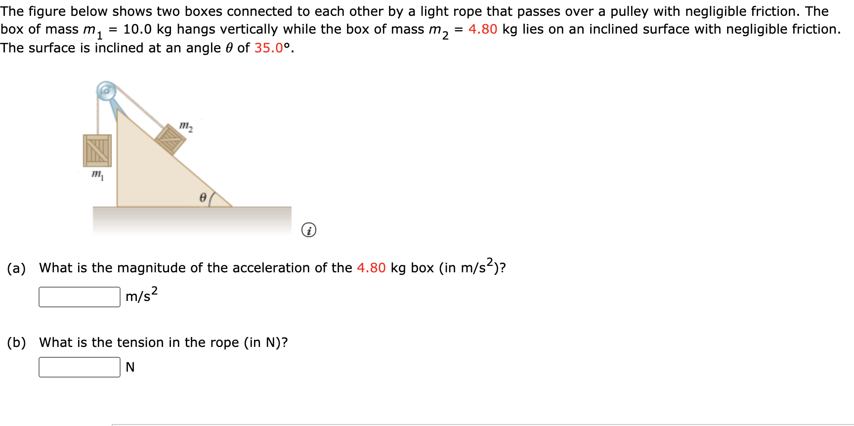 Solved The figure below shows two boxes connected to each | Chegg.com