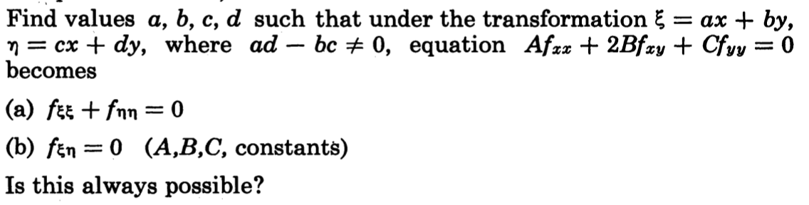 Solved Find Values A,b,c,d Such That Under The | Chegg.com