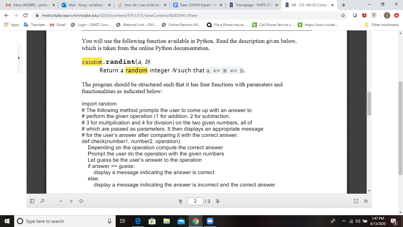 Solved I'm having some issues with my python assignment. | Chegg.com