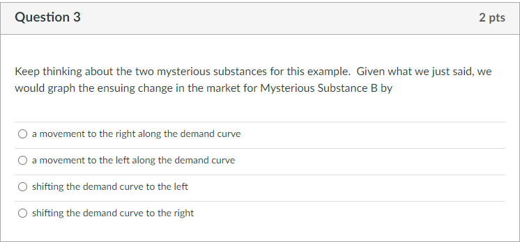 Solved Question 2 2 pts For the next few questions, consider | Chegg.com