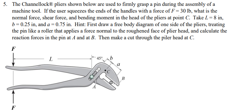 Solved 5. The Channellock® pliers shown below are used to | Chegg.com
