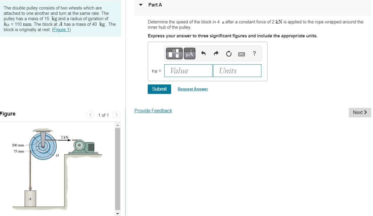 Solved The Double Pulley Consists Of Two Wheels Which Are 