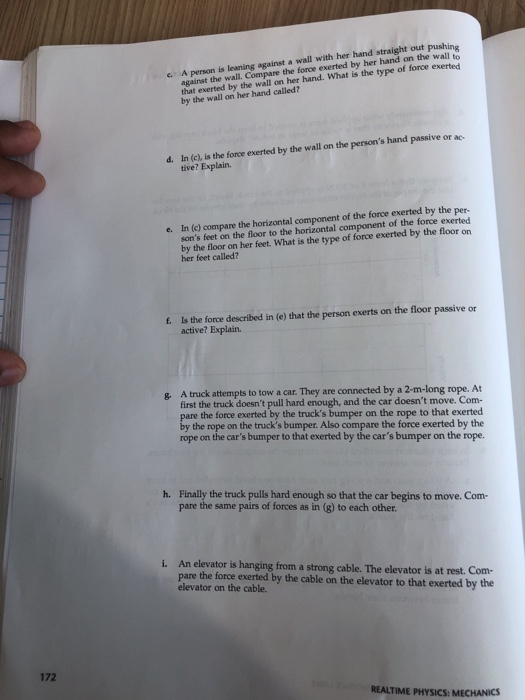 Solved HOMEWORK FOR LAB 7 PASSIVE FORCES AND NEWTON'S s LAws | Chegg.com