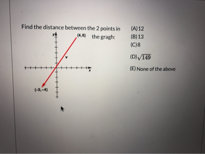 Solved Find The Distance Between The 2 Points In A 12 4 6