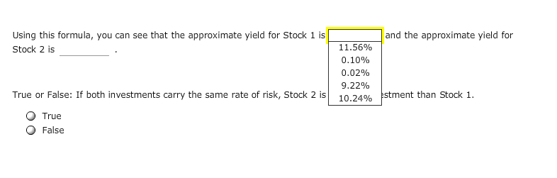 Solved Understanding The Approximate Yield Equation The