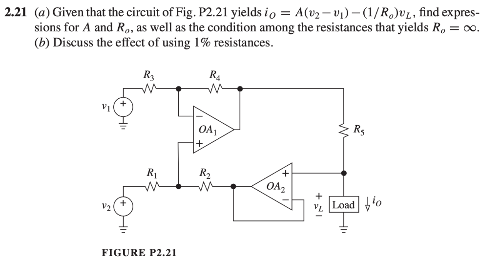 Solved 2.21 (a) Given that the circuit of Fig. P2.21 yields 