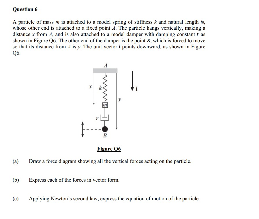 Solved Question 6 A particle of mass m is attached to a | Chegg.com