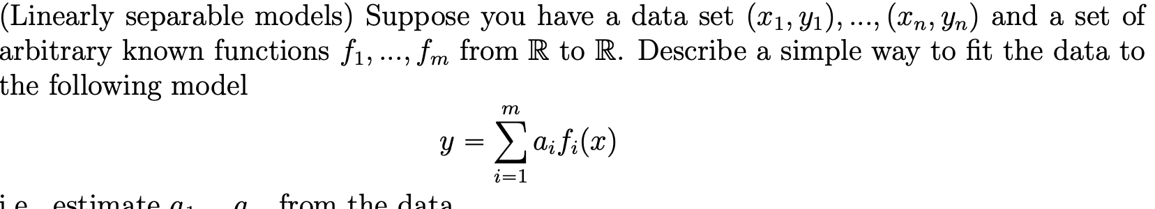 (Linearly separable models) Suppose you have a data | Chegg.com