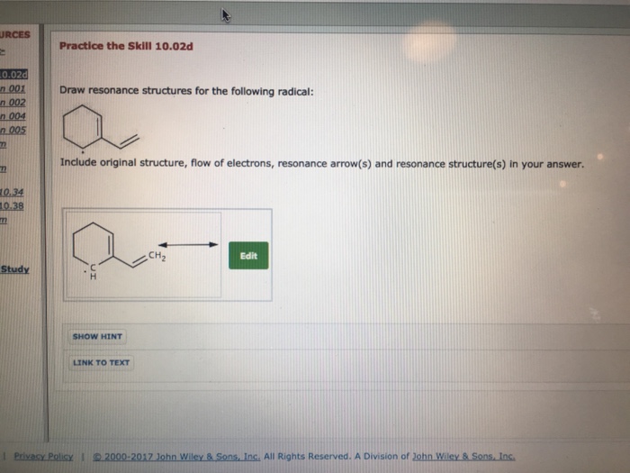 Solved Draw resonance structures for the following radical