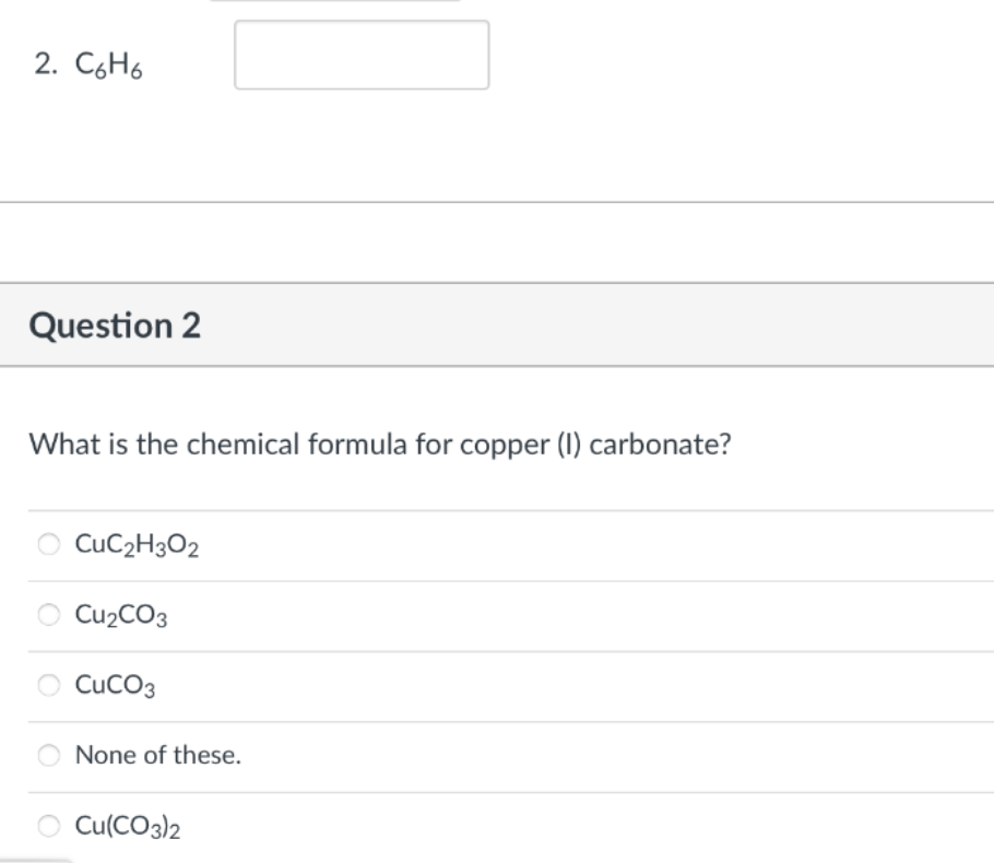 Solved 2. CoHo Question 2 What is the chemical formula for