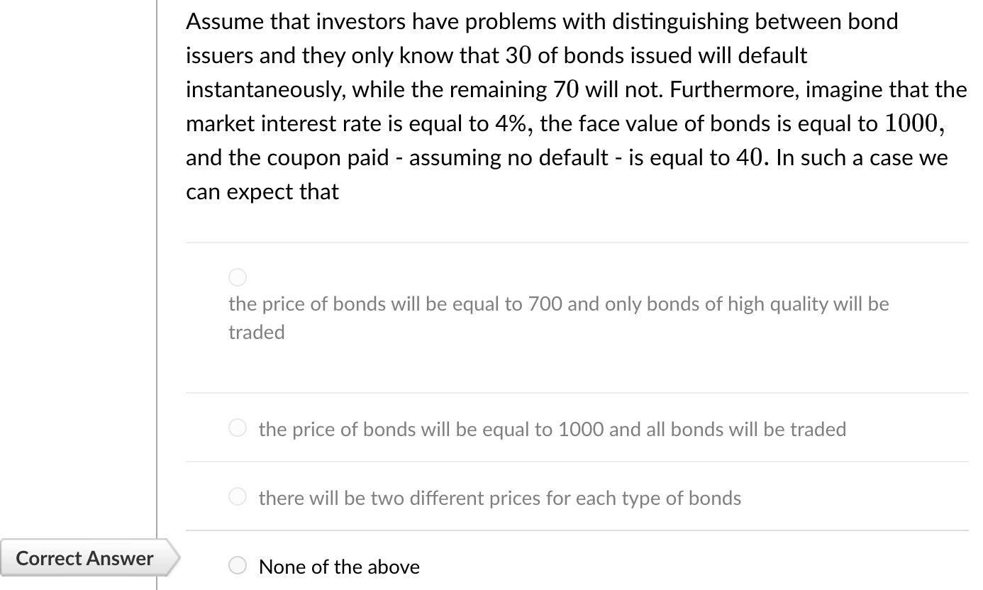 Solved Assume That Investors Have Problems With | Chegg.com