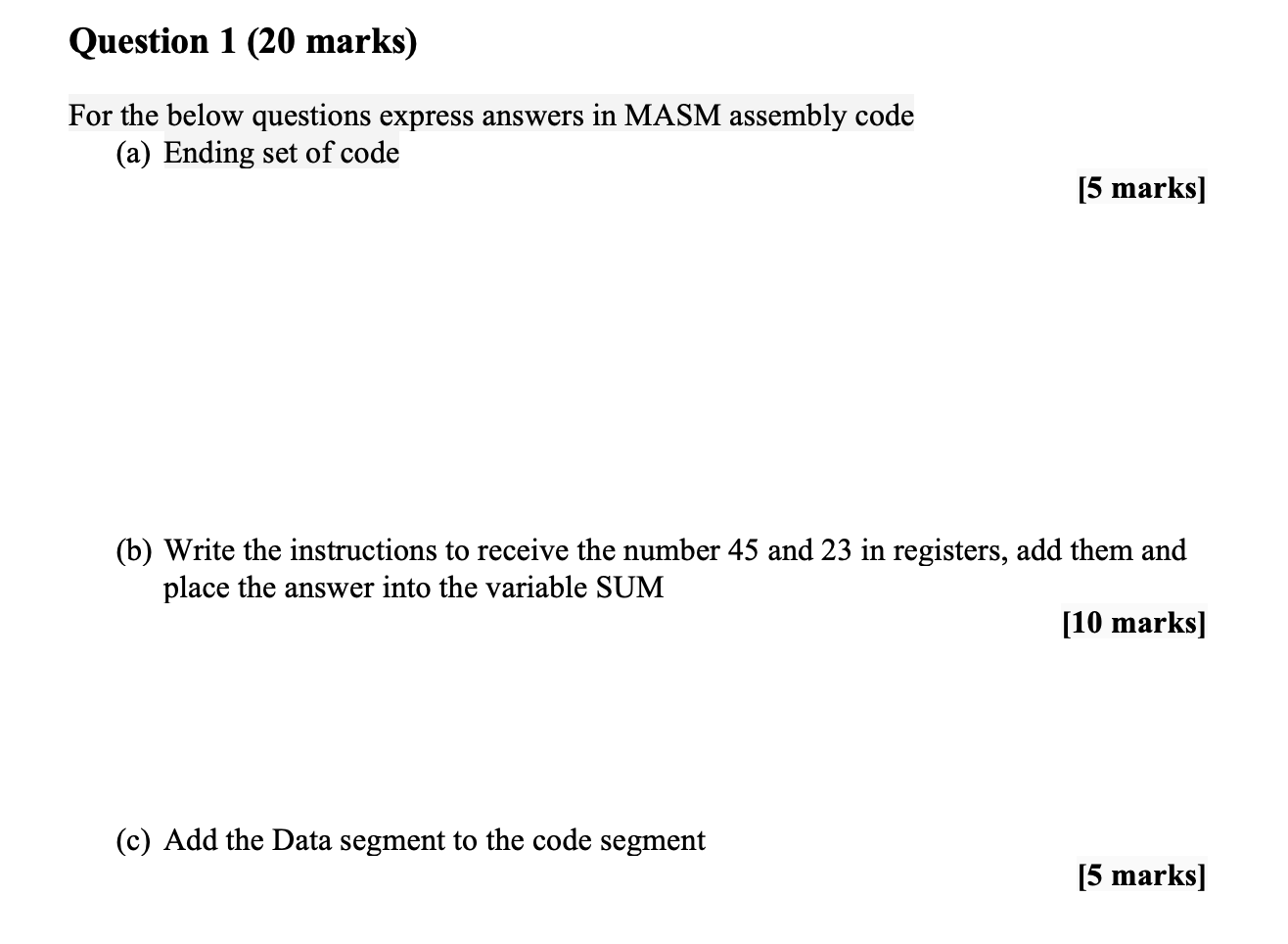 Solved true false it is not necessary for an assembly chegg