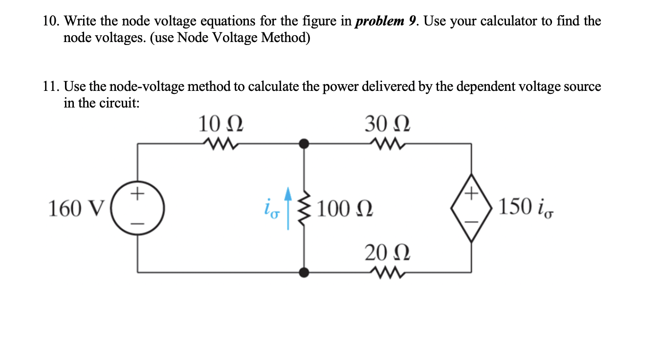 Solved 10. Write the node voltage equations for the figure | Chegg.com