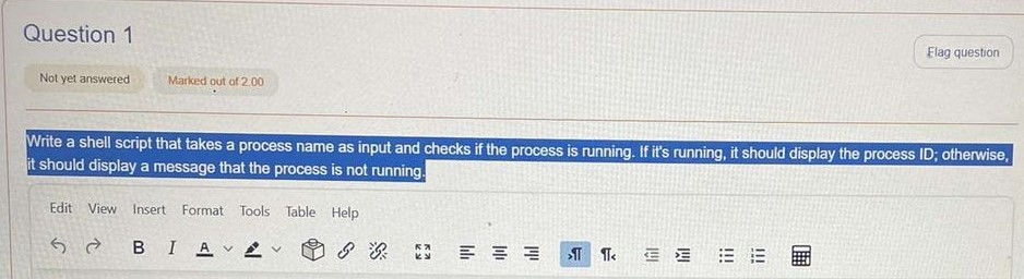 Solved Write a shell script that takes a process name as | Chegg.com