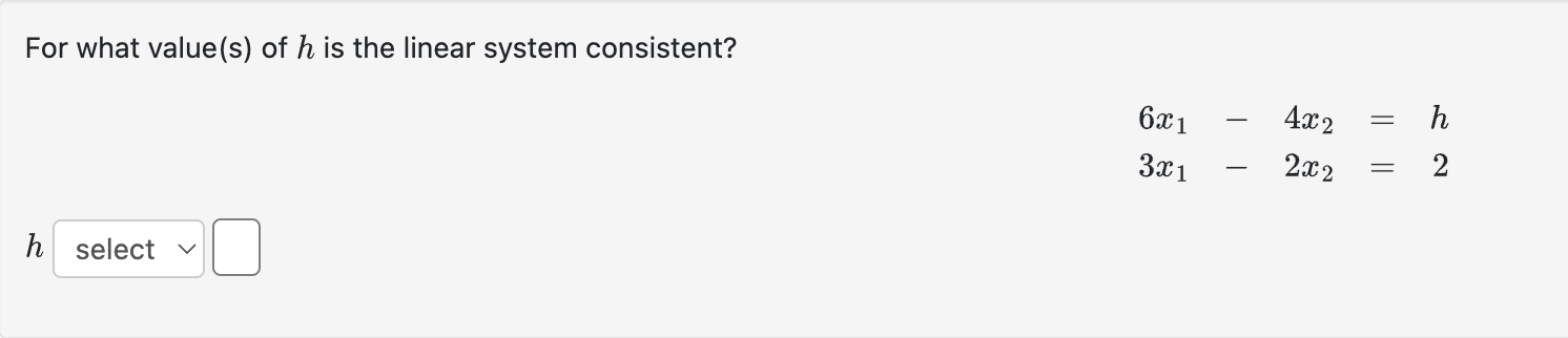 Solved For what value(s) of h is the linear system | Chegg.com