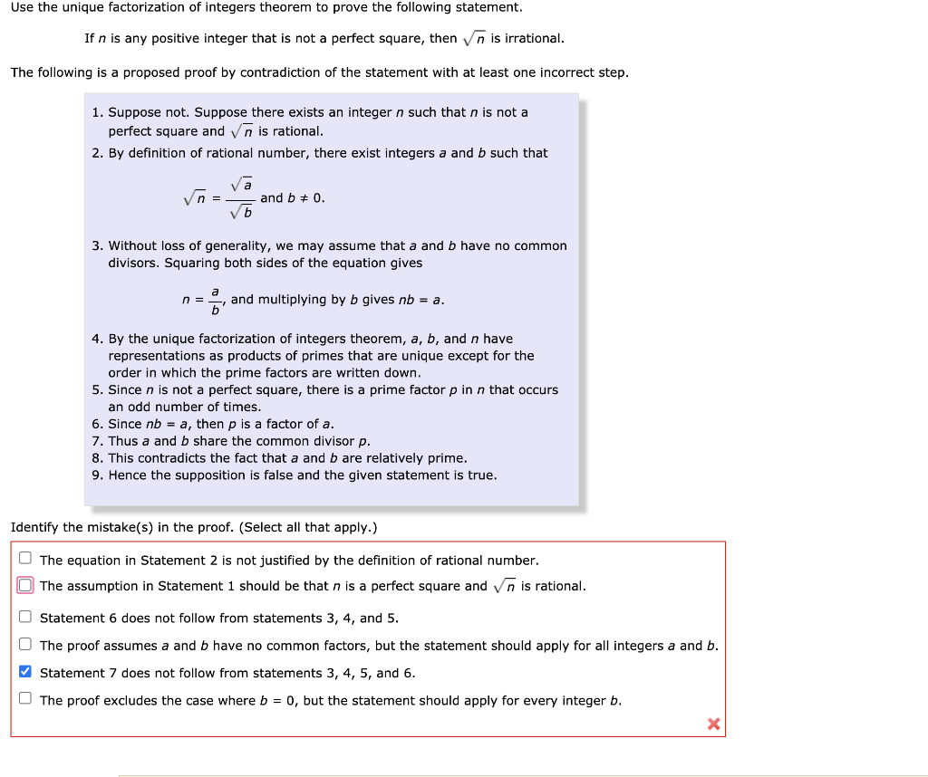 Use the unique factorization of integers theorem to