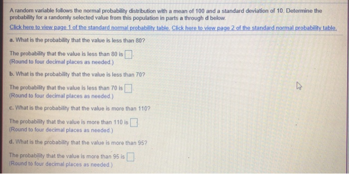 Solved A random variable follows the normal probability | Chegg.com