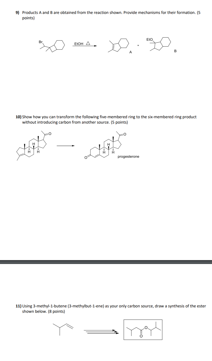 Solved 9) Products A and B are obtained from the reaction | Chegg.com