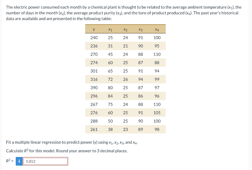 solved-the-electric-power-consumed-each-month-by-a-chemical-chegg