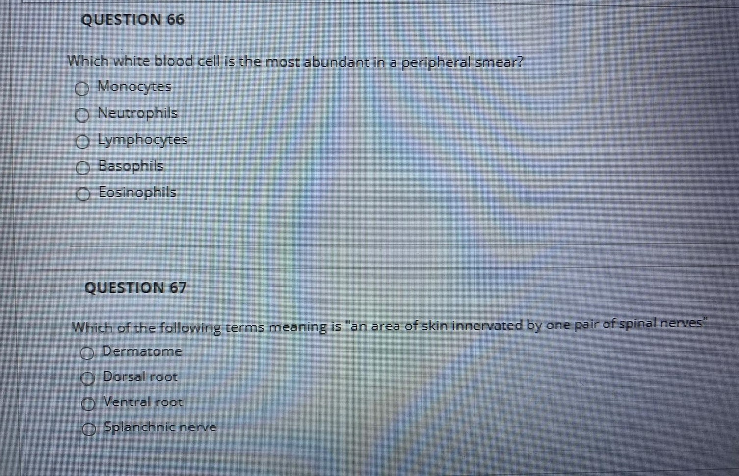 Solved Question 66 Which White Blood Cell Is The Most Abu Chegg Com