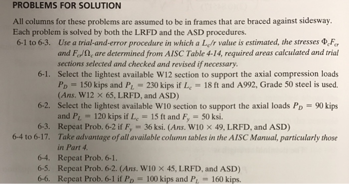 Solved PROBLEMS FOR SOLUTION All columns for these problems | Chegg.com