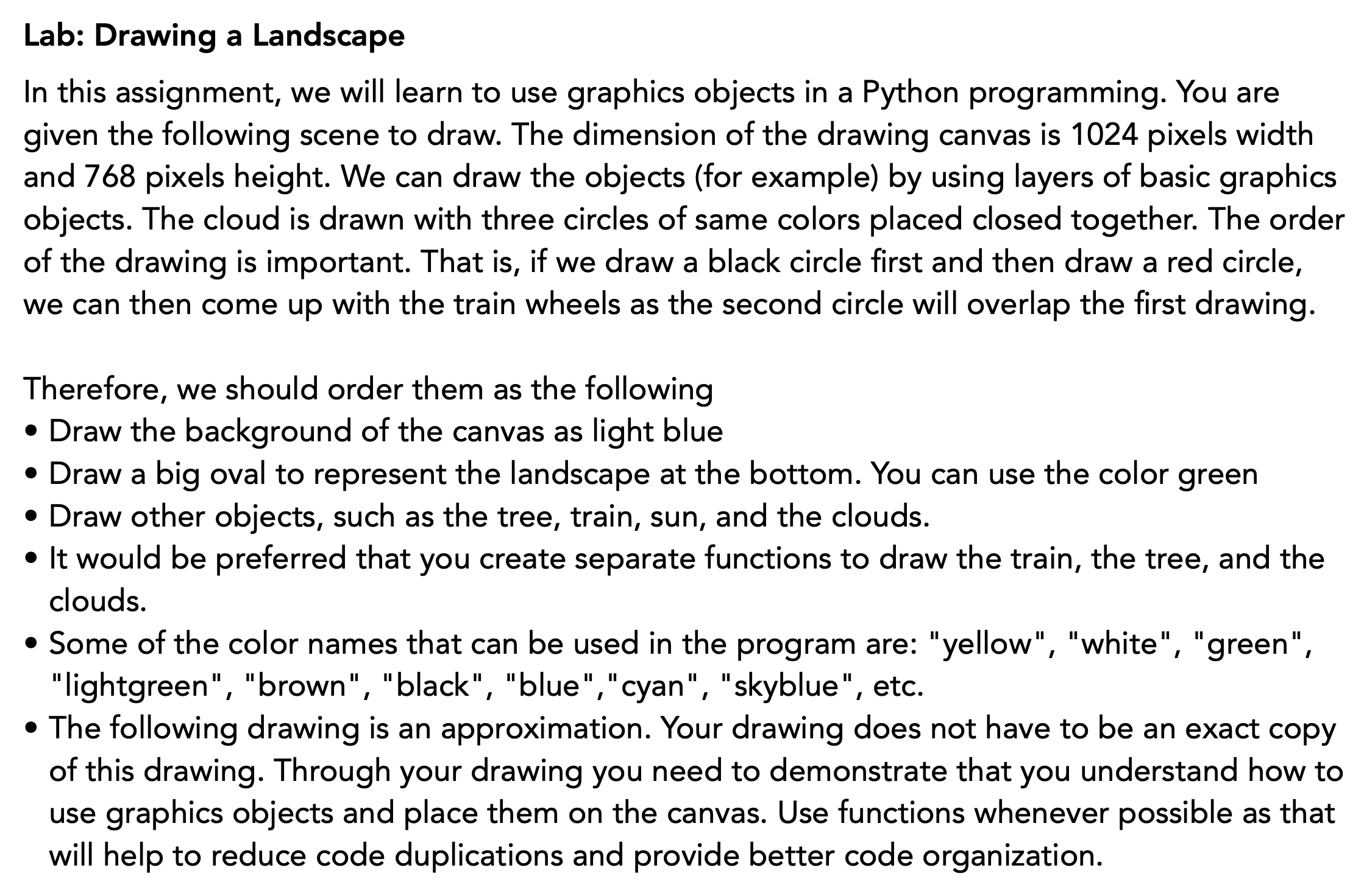 Solved Lab: Drawing a Landscape In this assignment, we will | Chegg.com